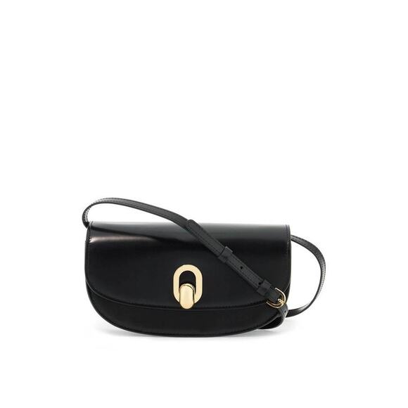 Savette The Tondo Crescent Bag in Smooth Calf Black Leather - Picture 1 of 8